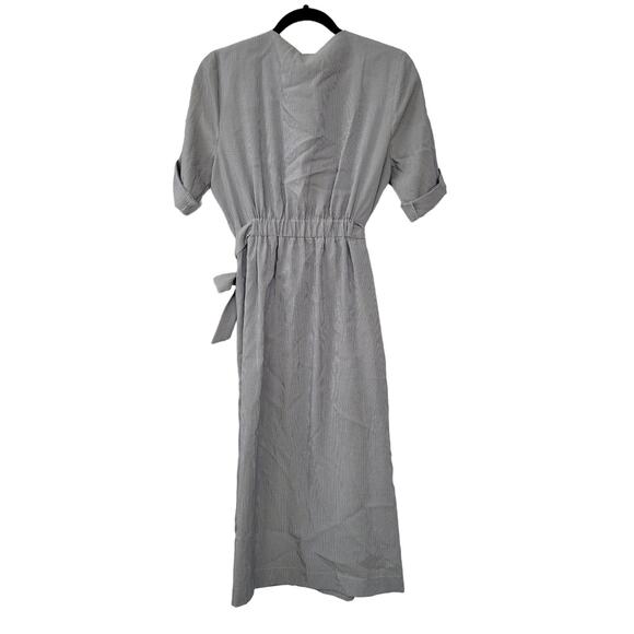 Hope Ave Buttondown Midi Dress By Together Short Sleeve Tie Dress Women Sz M - Picture 4 of 6